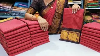 🔥 restock 🔥 sungadi cotton sarees 🪷 without blouse collection &hearts;️ checks pattern 🍁