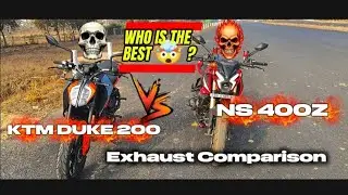 KTM DUKE 200☠️ VS PALSAR NS 400 Z🚀 EXHAUST COMPARISON !! 💗#ytshorts #automobile #motovlog 