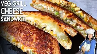 Capsicum Corn Sandwich Recipe | Corn Sandwich Recipe | Grilled Cheese Sandwich | Street Style Recipe