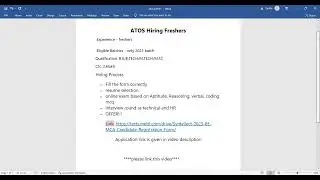 ATOS // syntel start to hiring 2023 batch