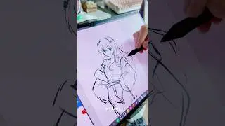 Samsung Tab ASMR Drawing SETUP with new protector & pen! 😆✍️ #drawing #shorts #samsung