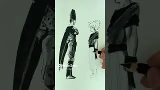 Quick Sketch Goku & Cell ✏️ | Dragon Ball Z Art | Pencil Drawing Short