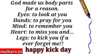 Kick Day SMS ,Quotes  Messages in Hindi English | Happy Kick Day Wishes  status for whatsapp