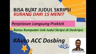 Bisa Buat Judul Skripsi dalam 13 Menit