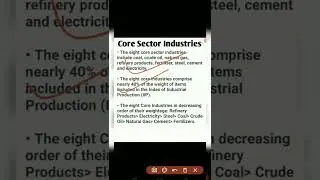Core sector industries | economics | education|#shorts |#upsc |#uppsc |
