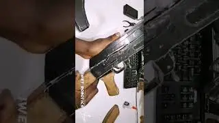 Homemade cardboard AK-47 rifle gun assembled #cardboard #guns #military #shorts
