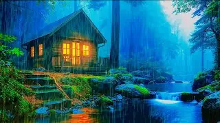 A Lonely Cabin in Heavy Rain & Thunderstorm | Relaxing Cinematic Night Ambience_ASMR RAIN RELAXING