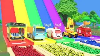 Wheels on the Bus Dance Party - Fun Cars Cartoons - Nursery Rhymes