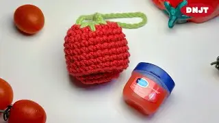 [Sub]🍅 코바늘 토마토 립밤 케이스 만들기 | 튜토리얼 | #코바늘 #공예 #취미