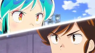 Lum-chan vs Ataru-san! The game of tag begins!  ^_^  