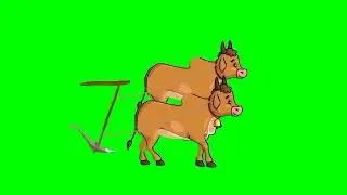 Two Ox walking/ Do Bail chalte huye cartoon character green screen video 🌸 #bailcartooncharacter