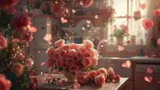 Cozy Pink roses Frame TV Art Screensaver | Relaxing Screen
