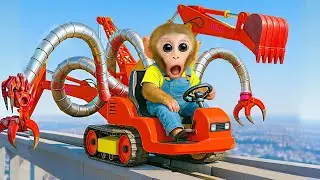 Monkey & Dog Run a Mega Harvest Machine!