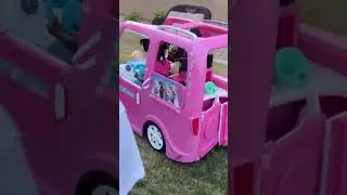 Miss Daasy and Micahs Barbie Jeep