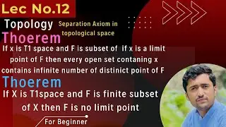 Theorem base on T1 space||separation axiom||topology||