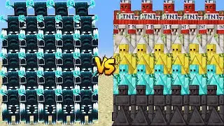Warden Army vs Extra Golems Castle -Sculk Family and Every Golem | Fight Minecraft