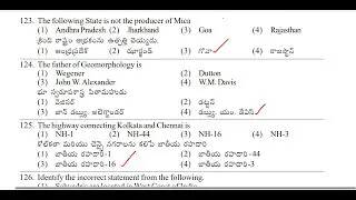 ANDHRA PRADESH SI MAINS GENERAL STUDIES PAPER 2023 GEOGRAPHY QUESTIONS AND ANSWERS #appsc #police#si