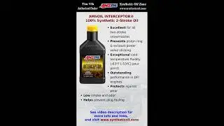 AMSOIL INTERCEPTOR 100% Synthetic 2-Stroke Oil #snowmobile #motorcycle #atv #amsoil #syntheticoil