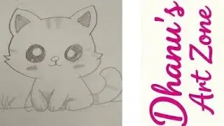 How to draw cute cat drawing... Easy drawing.. Cute animal drawing....