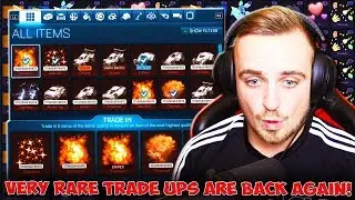 TRADING UP ALL MY VERY RARE AND IMPORT DROP ITEMS IN ROCKET LEAGUE!