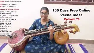 100 Days Free Online Veena Class | Episode 70 |   National Anthem Veena Tutorials in Tamil