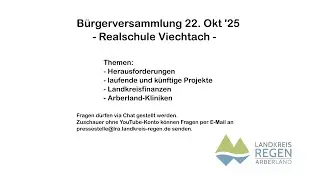 B&uuml;rgerversammlung - 22.Okt '25