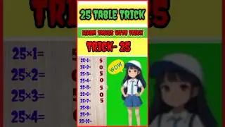 😜Easy way to learn table of 25🔥Multiplication table of 25🤔 #shorts #tables #youtubeshorts