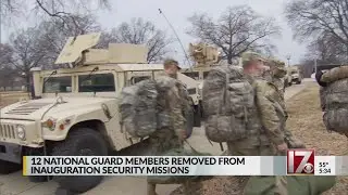 12 National Guard soldiers removed from inauguration protection