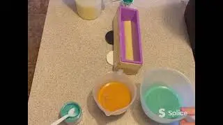 Making our white tea and ginger soap!!!
