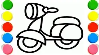 How To Draw Scooter Drawing For Kids, Painting And Coloring For Kids And Toddlers_ Child Art