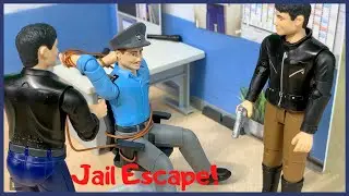 Pretend Play Police Jail Escape | Toy Prison Escape Police Chase | Fun Bruder Toys for Kids
