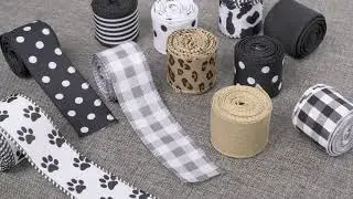 Woiworco  Floral Ribbon Wired Edge Ribbon for Gift Wreath,  DIY Crafting and Wedding Party Decor.