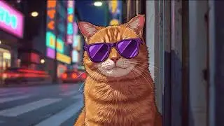 90년대 도시의 시티팝 드라이브 🌃 화려한 야경 속 고양이 그루브 | 90s Japanese City Pop Drive 🏎️ Funky Bass & Nostalgic Night