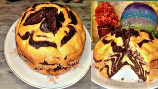 How to make perfect vanilla chocolate steam marble cake without oven Easy Recipe