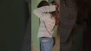 Before & After Blocking Crochet Cardigan 😱