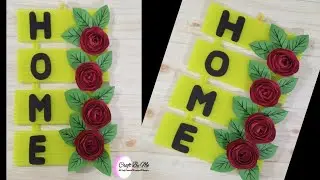Membuat Hiasan Dinding HOME dari Sedotan dan Kertas  || Kerajinan Sedotan Plastik 