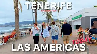 TENERIFE WALK LAS AMERICAS promenade 🇮🇨 What’s the Atmosphere? Walking Tour 4K