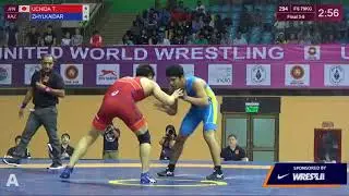 BRONZE FS - 79 kg: T. UCHIDA (JPN) v. A. ZHYLKAIDAROV (KAZ)