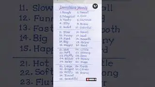 Describing words | describing words adjectives | adjective examples 35 | 35 Describing words |