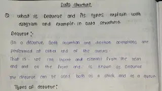 What is Dequeue and it's types in Data Structure || Explain in Hindi by Csecode...