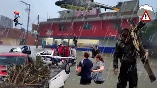Шторм с сильным ветром опустошает мексиканский город Оахака, деревья рушат дома