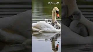 🦢 Swan Mom Giving Her Babies the Sweetest Ride Ever! 💕🐣🌊