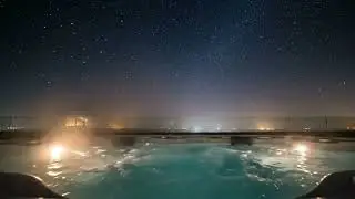 Rooftop Night Jacuzzi 🛁🌌 | 432Hz Spa Ambience | 10 Hours of Bubbles & Calm