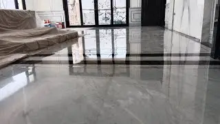 Carrara Marble Floor Crystallization