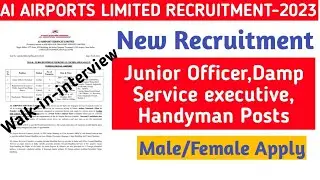 AI Airport Services Limited Vacancy 2023||Handyman Vacancy||Jobless Family||