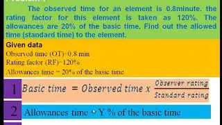 Process planning and cost estimation-3.9 Standard time problems