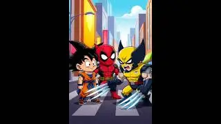 Jab Goku aur Deadpool pehli baar Wolverine se mile 😂🔥#goku#deadpool#wolverine #cartoon #funny #viral