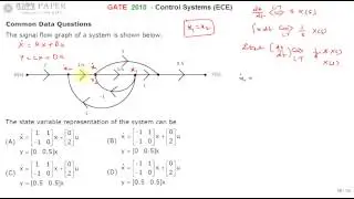 GATE 2010 ECE State Variable Representation of given Signal Flow Graph