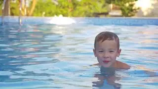A Cute Little Boy Swimming  Stock Video