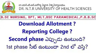 Dr NTRUHS Ap Paramedical Allotments Second phase web options? Q&A